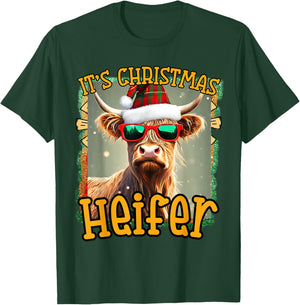 cute Christmas funny women heifer cow highland hyland cows T-Shirt - T-Shirt | Forest