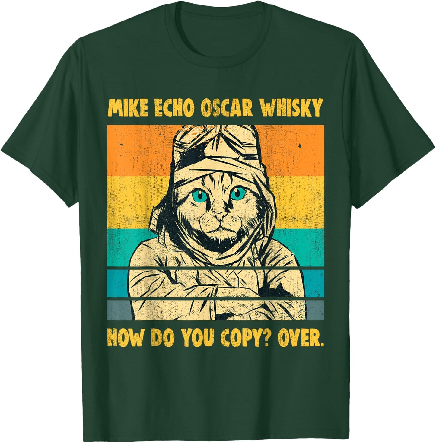 Mike Echo Oscar Whisky Flying Cat Pilot MEOW Cat Owners Gift Women T-Shirt - T-Shirt | Forest