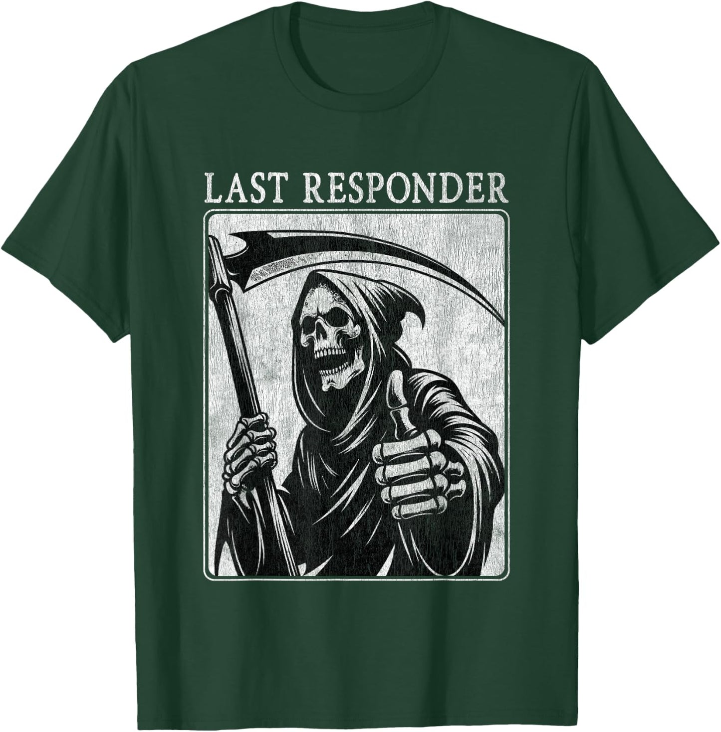 Last Responder Grim Reaper Distressed T-Shirt - T-Shirt | Forest