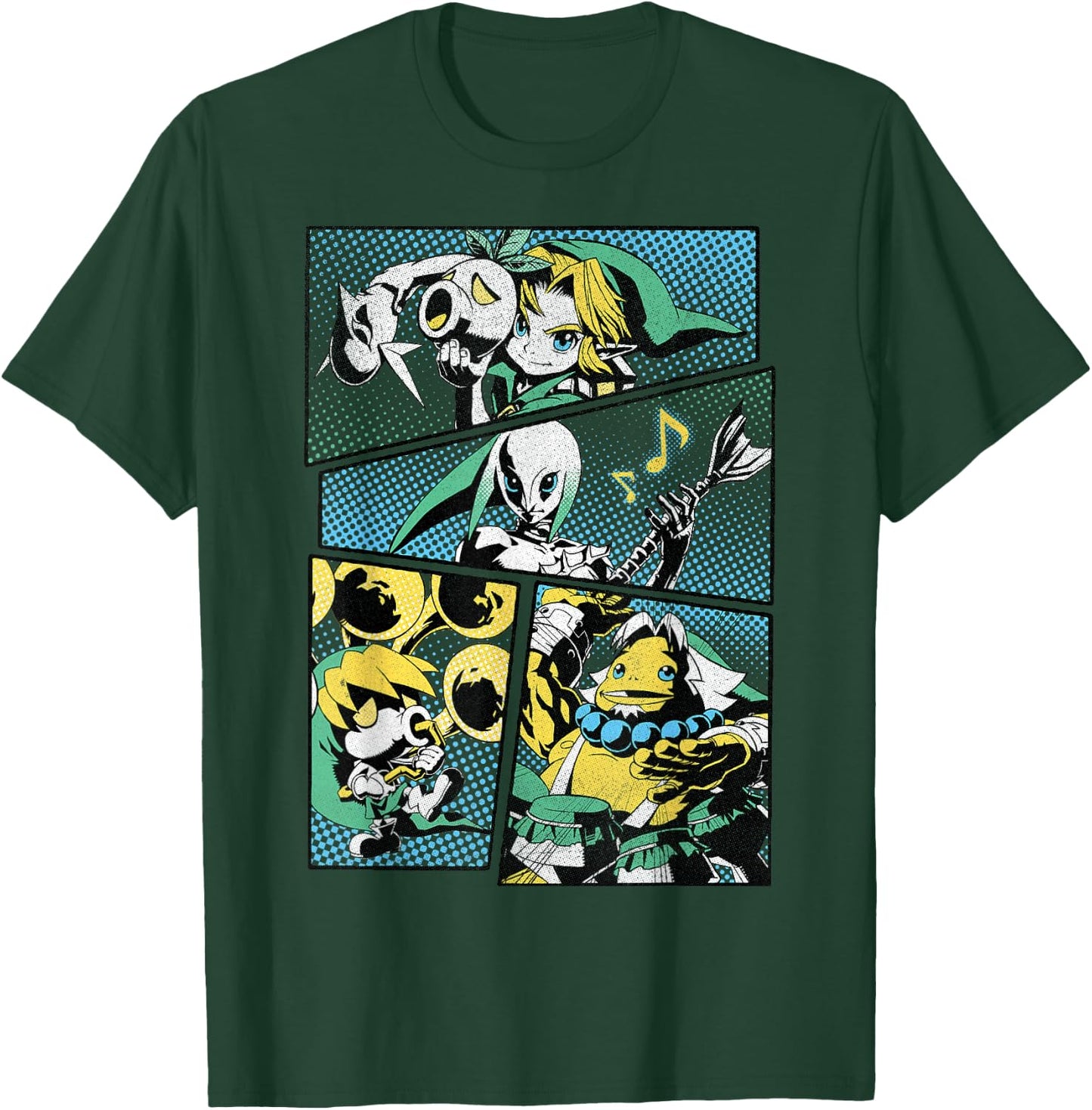 The Legend of Zelda: Majora's Mask Manga Link Hyrule Panels T-Shirt - T-Shirt | Forest
