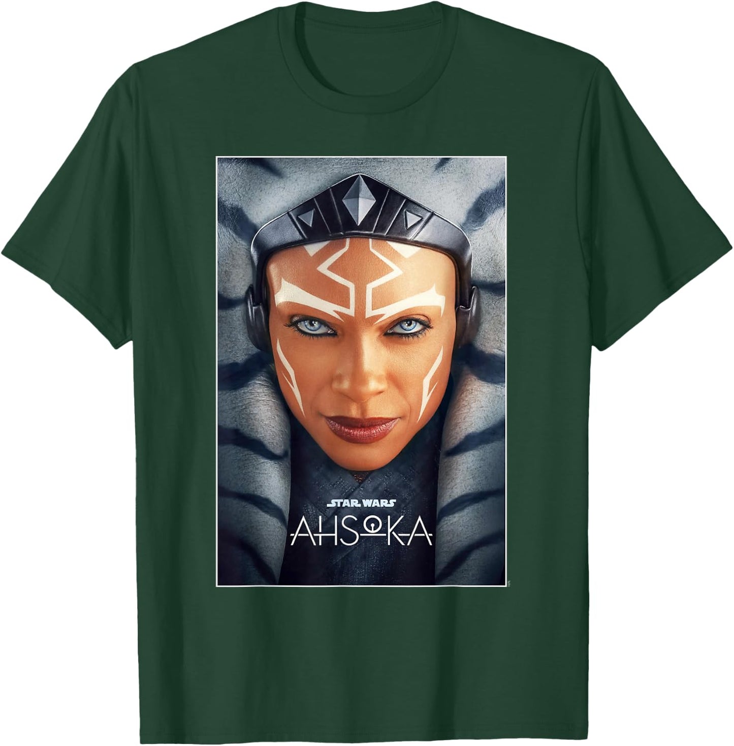 Star Wars Ahsoka Tano Face & Logo Series Poster Art Disney+ T-Shirt - T-Shirt | Forest