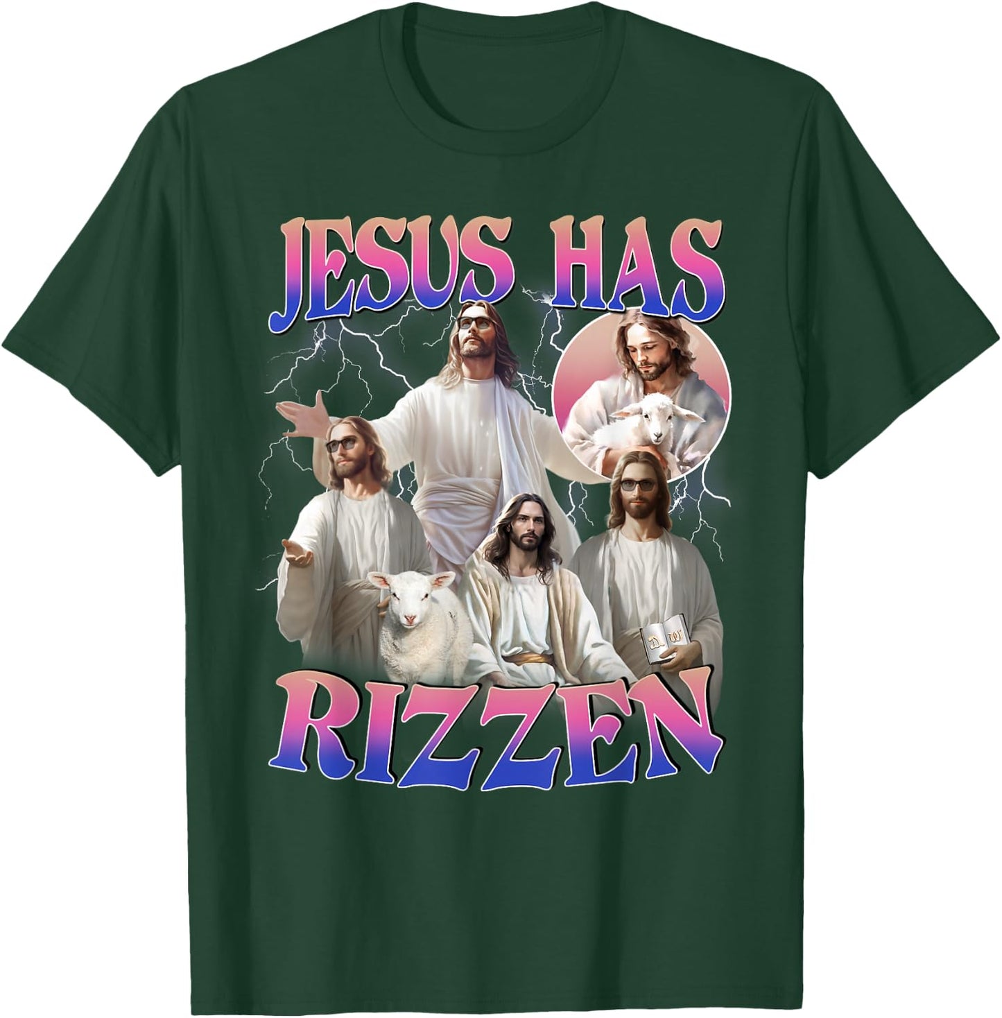 Jesus Has Rizzen He Is Risen Easter Day Christian Men Women T-Shirt - T-Shirt | Forest
