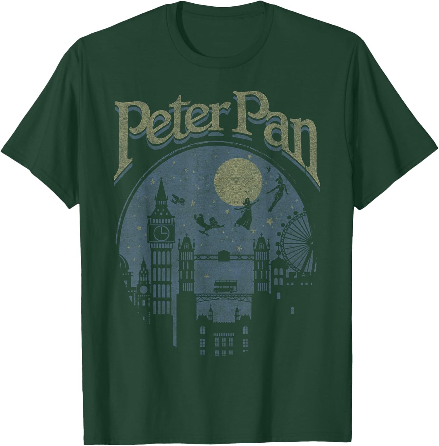 Disney Peter Pan Group Shot London Night Silhouette T-Shirt - T-Shirt | Forest