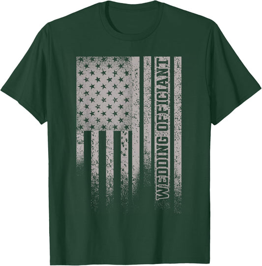 Wedding Officiant Event Flag Internet Ordained Minister Gift T-Shirt - T-Shirt | Forest
