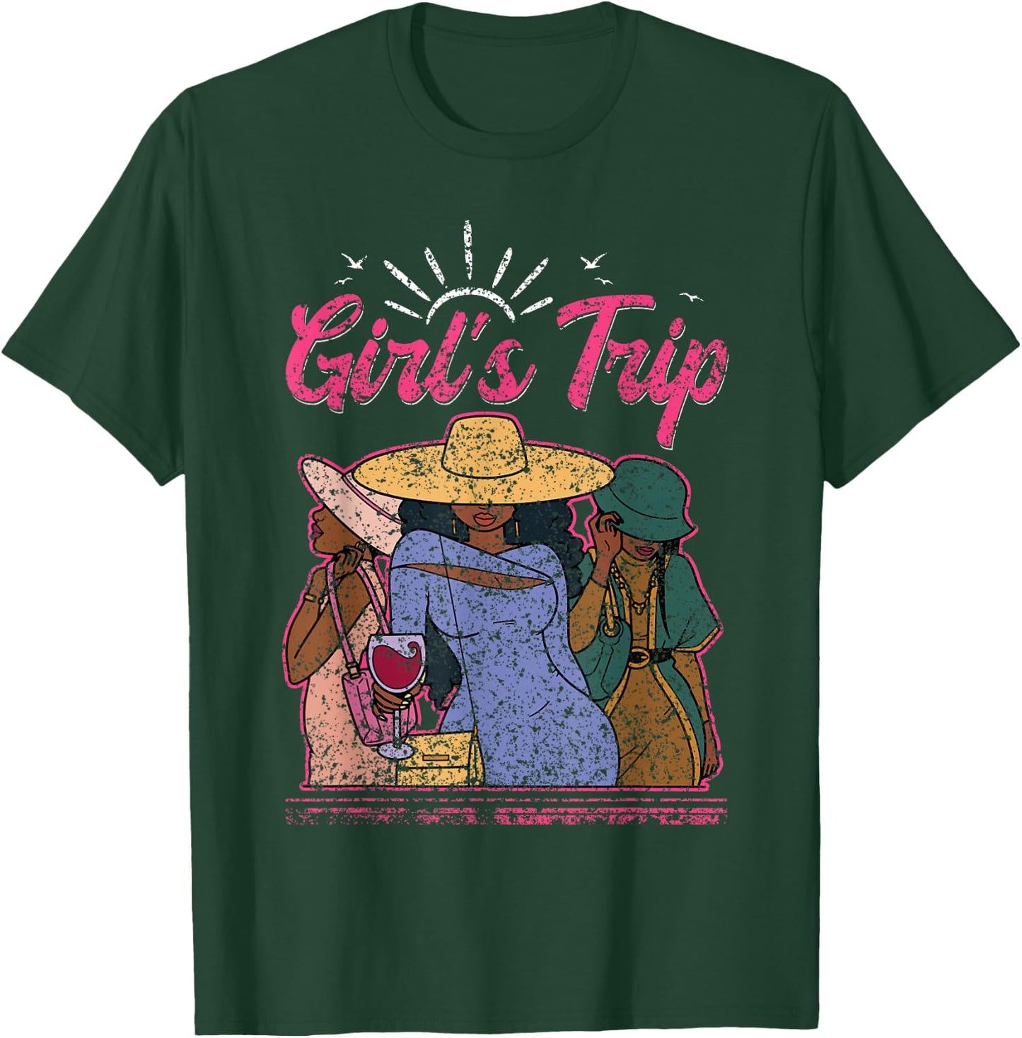 Girl's Trip Friends Cute Girl Girls Trip T-Shirt - T-Shirt | Forest