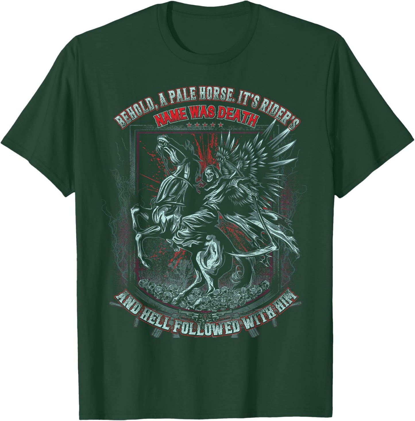 Pale Horse Rider His Name was Death T-Shirt - T-Shirt | Forest