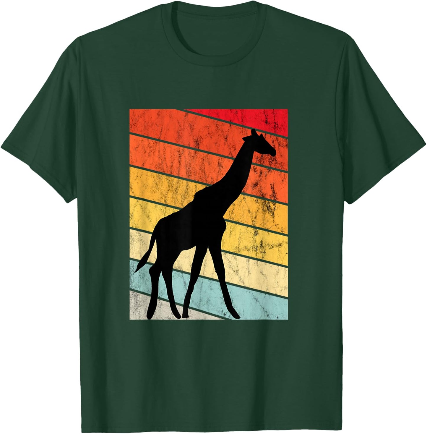 Giraffe Lover Sunset Retro Sunset Zoo Animal Giraffe T-Shirt - T-Shirt | Forest