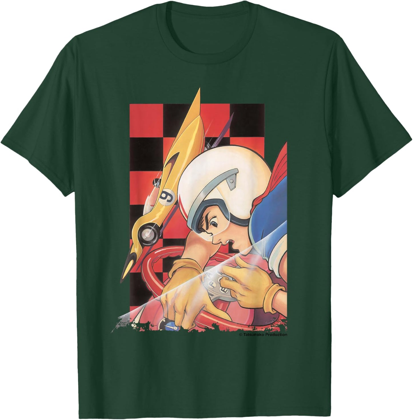 Manga Speed Racer Red Checkered T-Shirt - T-Shirt | Forest