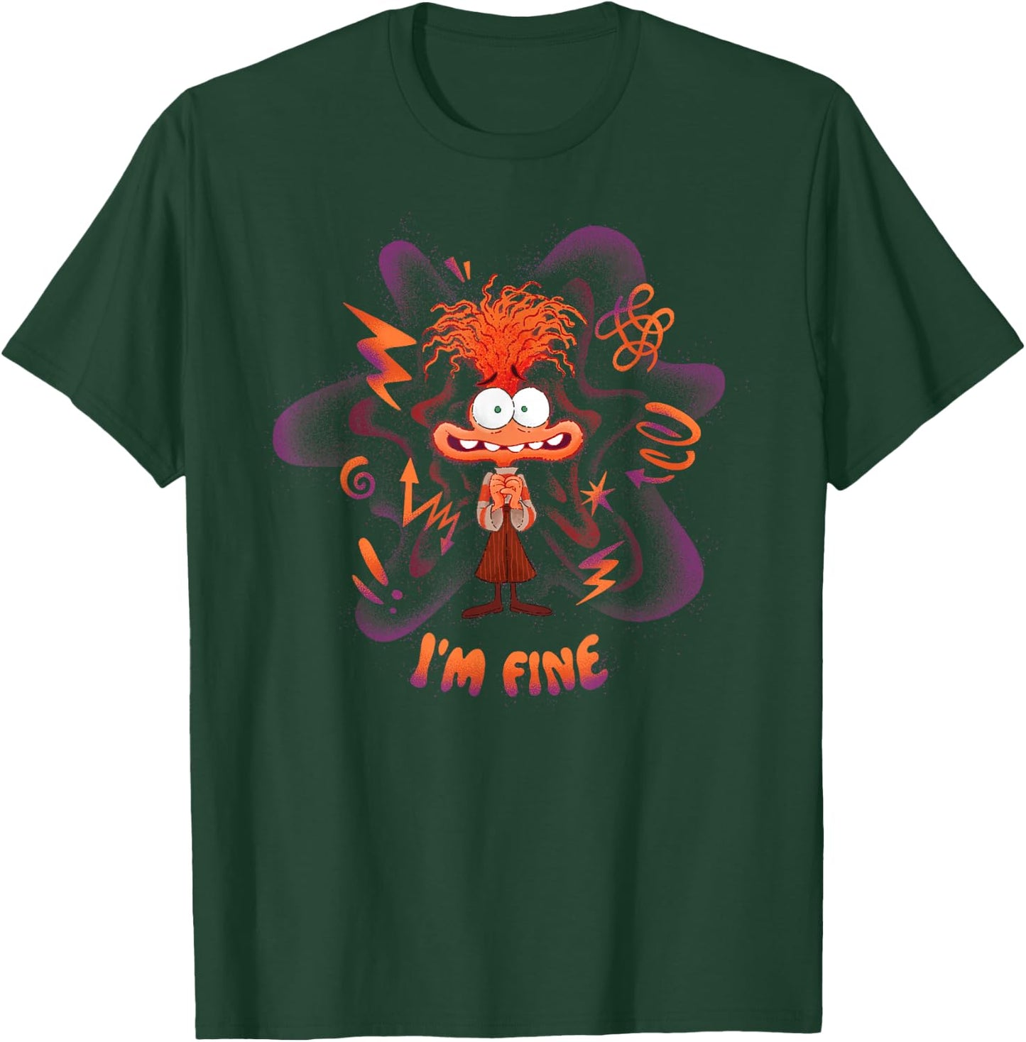 Disney Pixar Inside Out 2 I'm Fine Emotional Anxiety Poster T-Shirt - T-Shirt | Forest