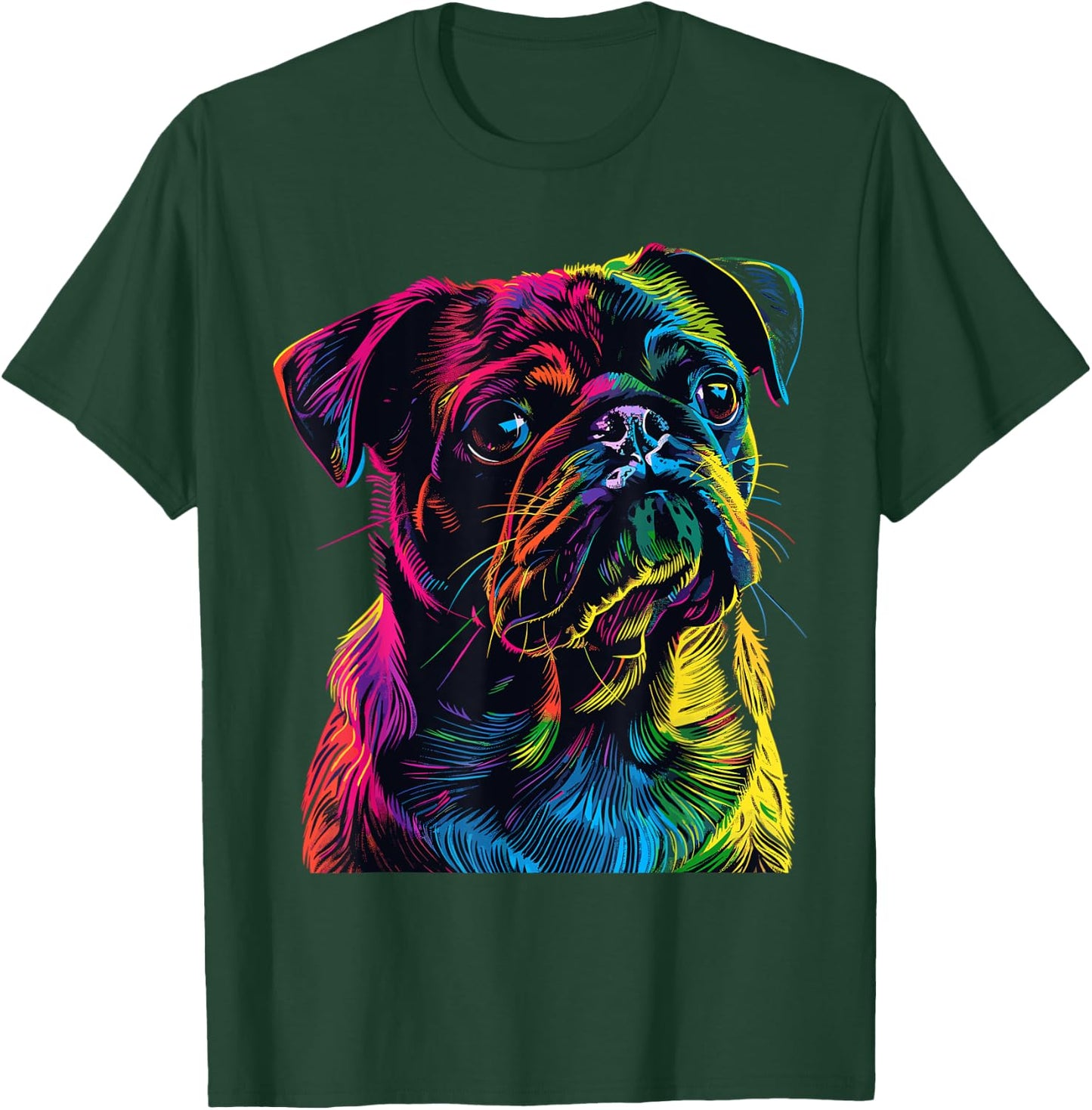 Pug Pop Art Colorful Portrait for Dog Lovers Women Kids T-Shirt - T-Shirt | Forest