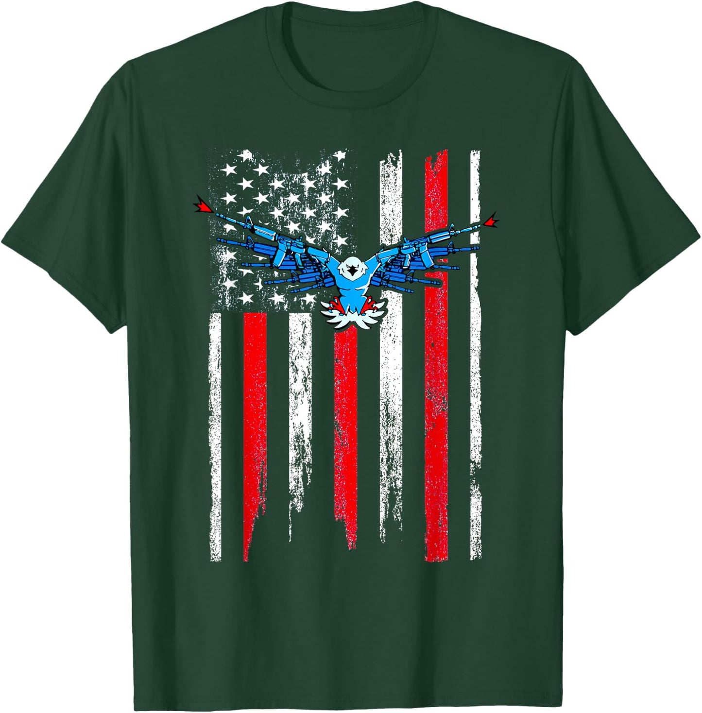 American Flag Demolition Ranch T-Shirt - T-Shirt | Forest