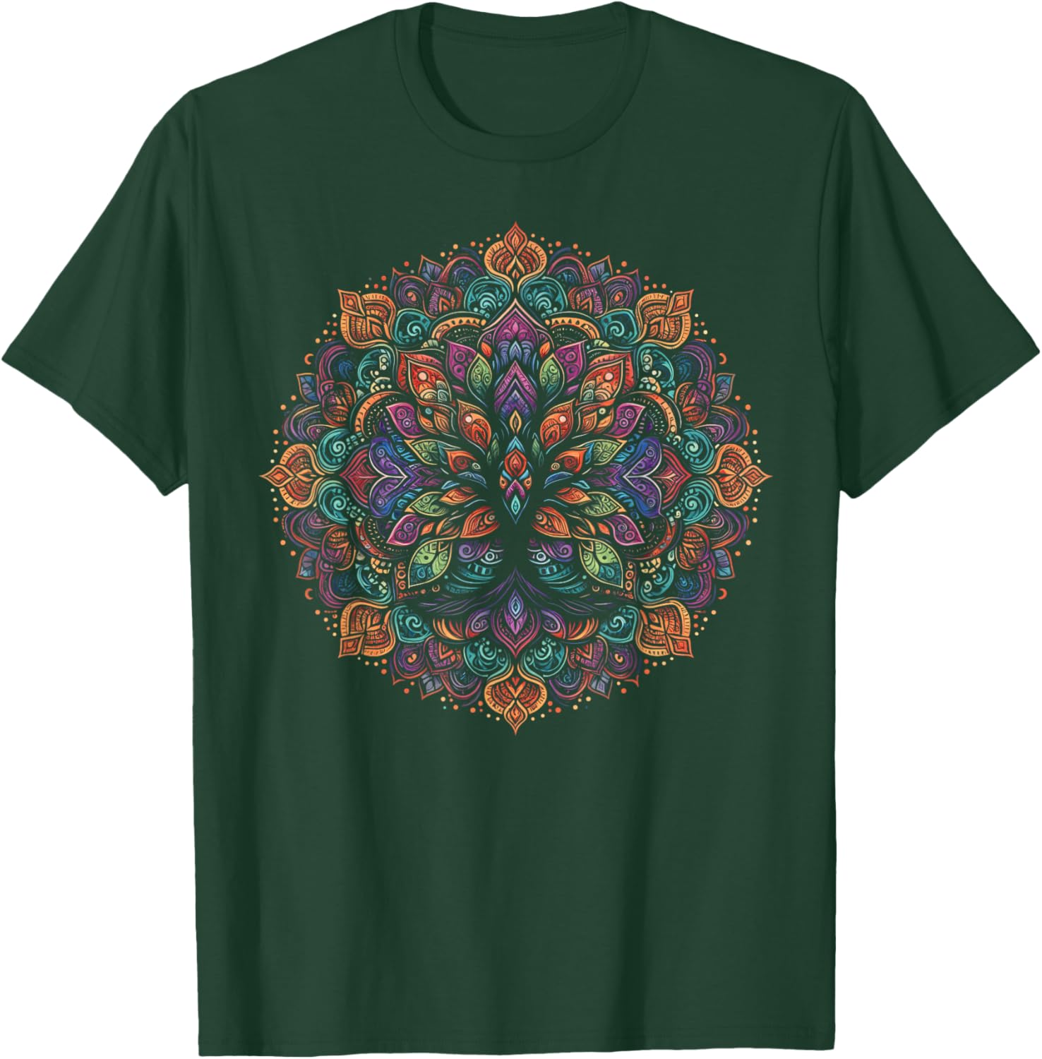 Cool Tree of Life Symbol In Mandala Art Style Men Women T-Shirt - T-Shirt | Forest