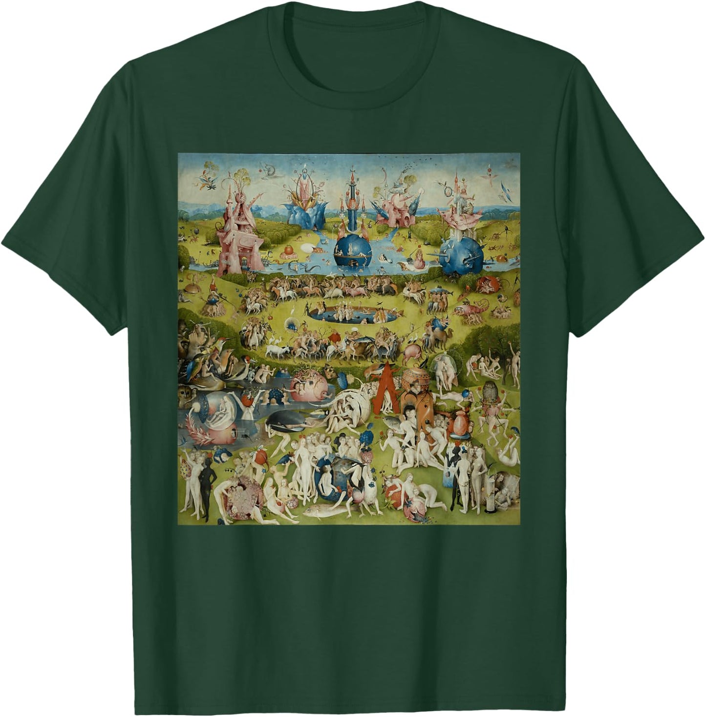 The Garden of Earthly Delights Famous Painting By Bosch T-Shirt - T-Shirt | Forest