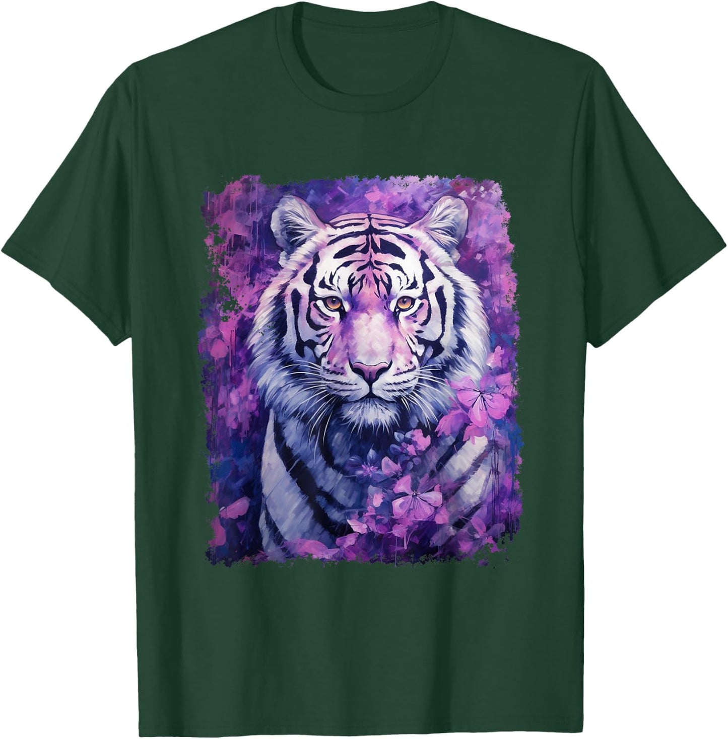 Pop Art Vintage Zoo Animal Tiger Purple T-Shirt - T-Shirt | Forest