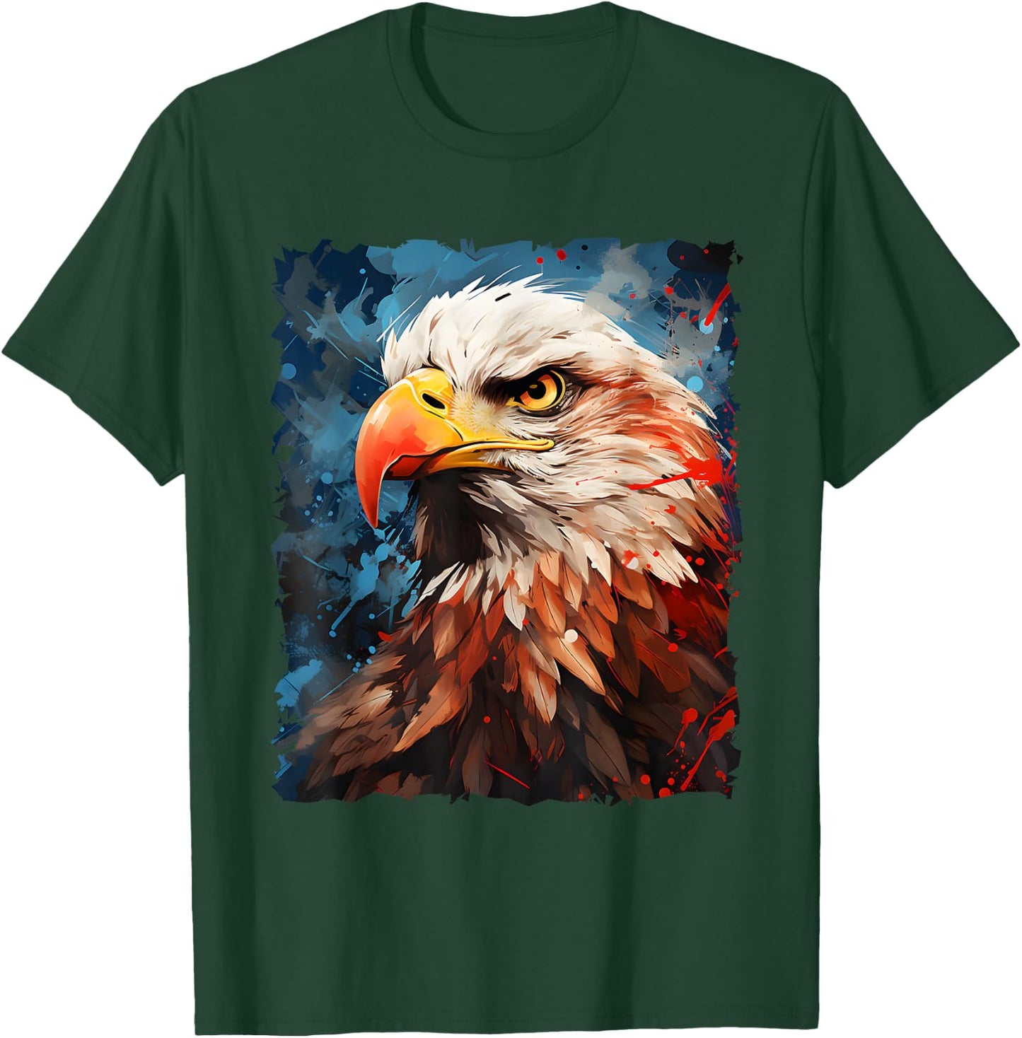 USA Colors Bald Eagle Patriotic 4th July American Bird T-Shirt - T-Shirt | Forest