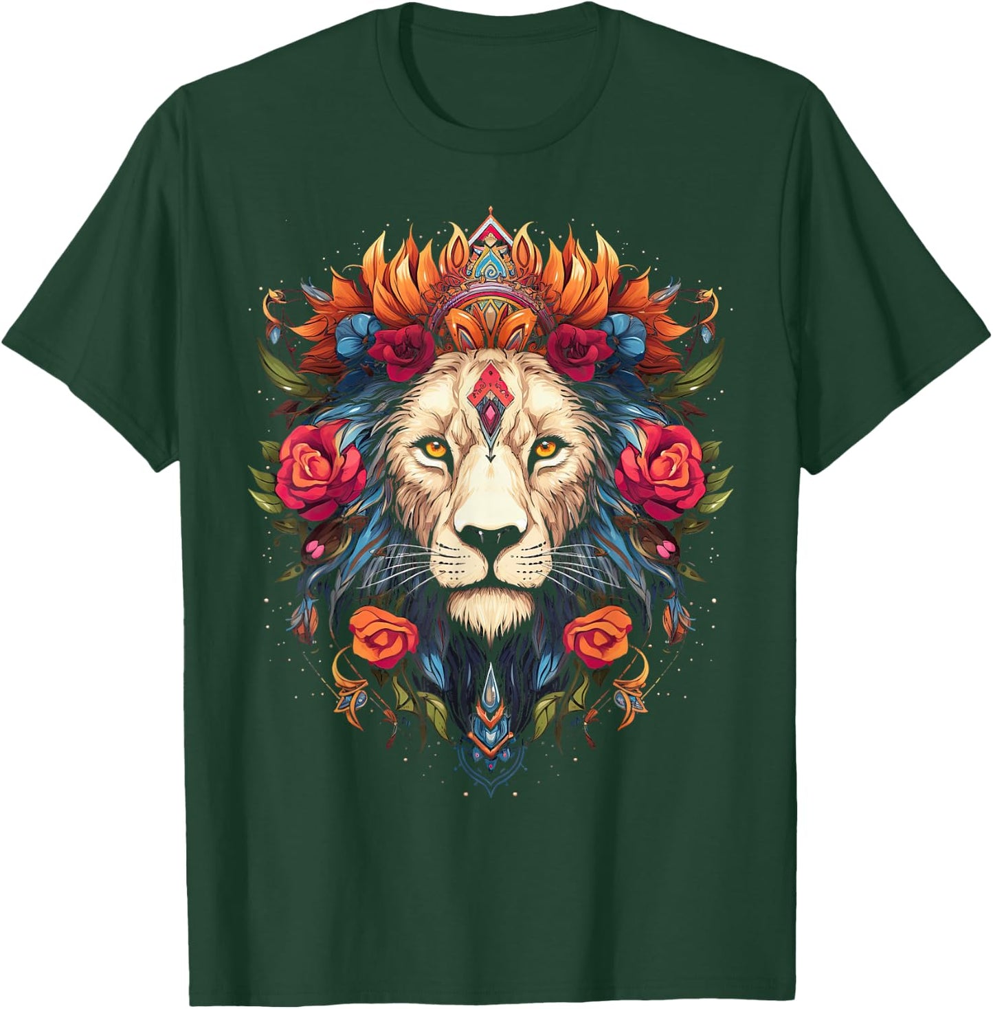 Lion Colourful Lions from Africa Day of the Dead T-Shirt - T-Shirt | Forest