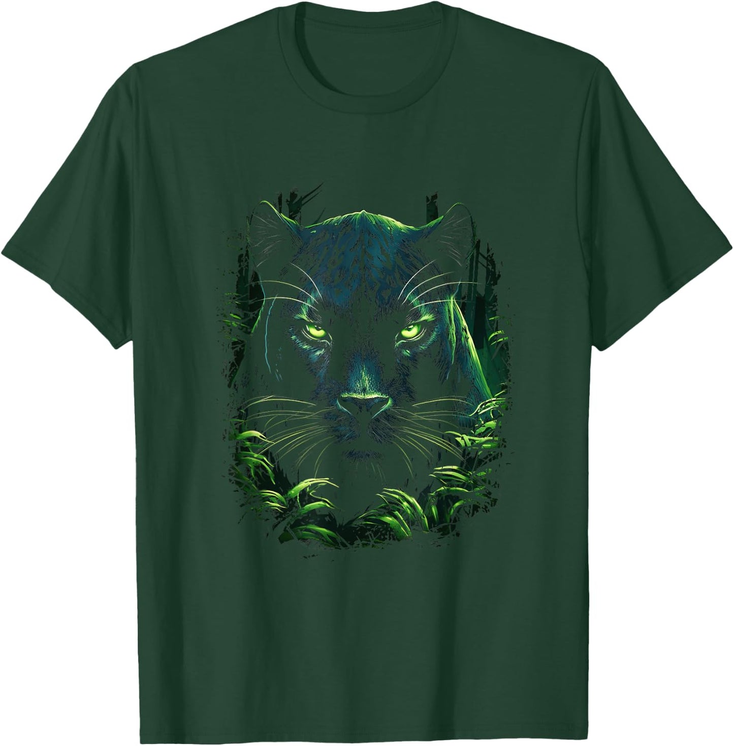 Panther with beautiful green eyes black panthers T-Shirt - T-Shirt | Forest