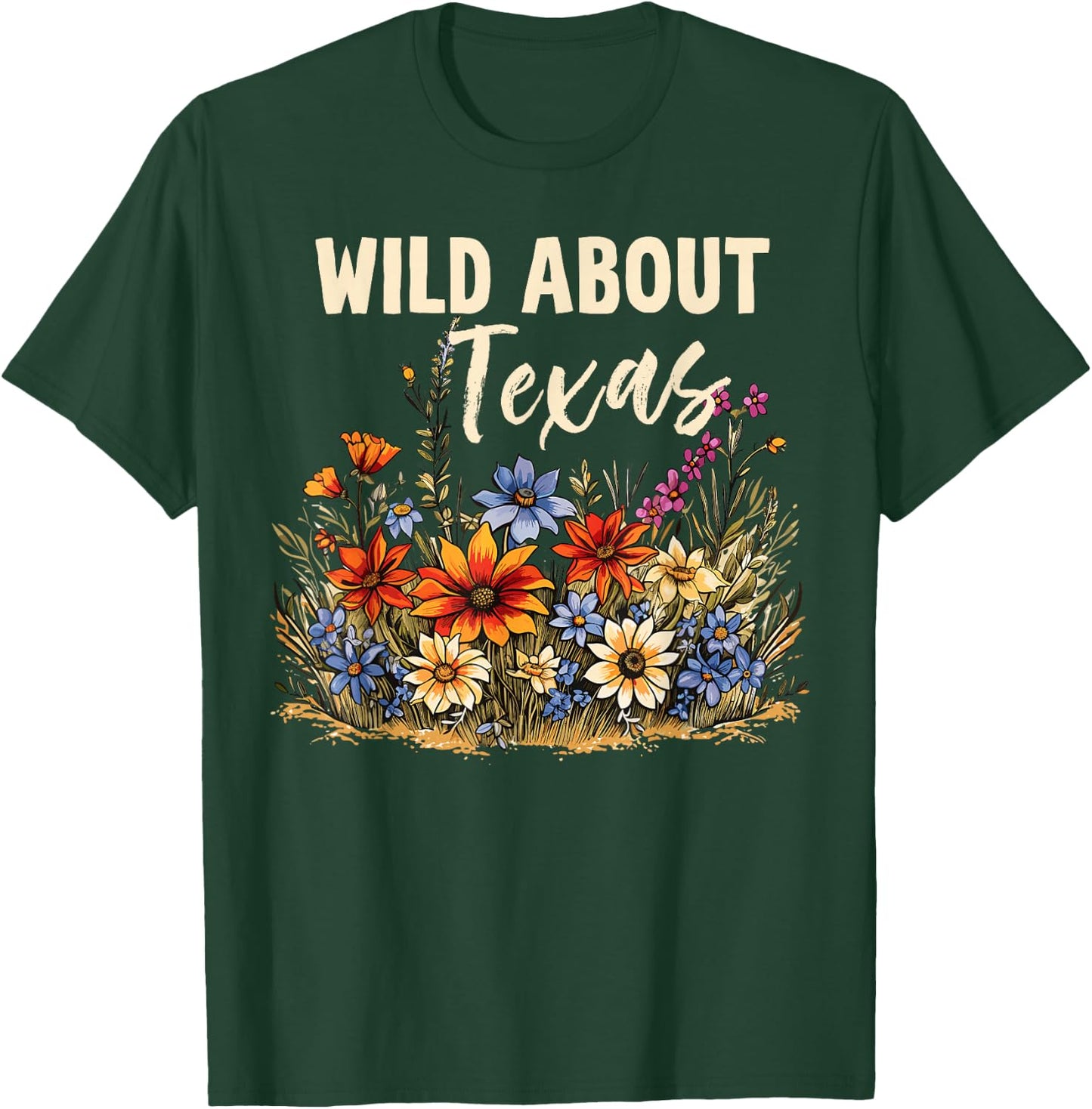 Wildflower Fields Wildflowers Bluebonnet Texas Spring T-Shirt - T-Shirt | Forest