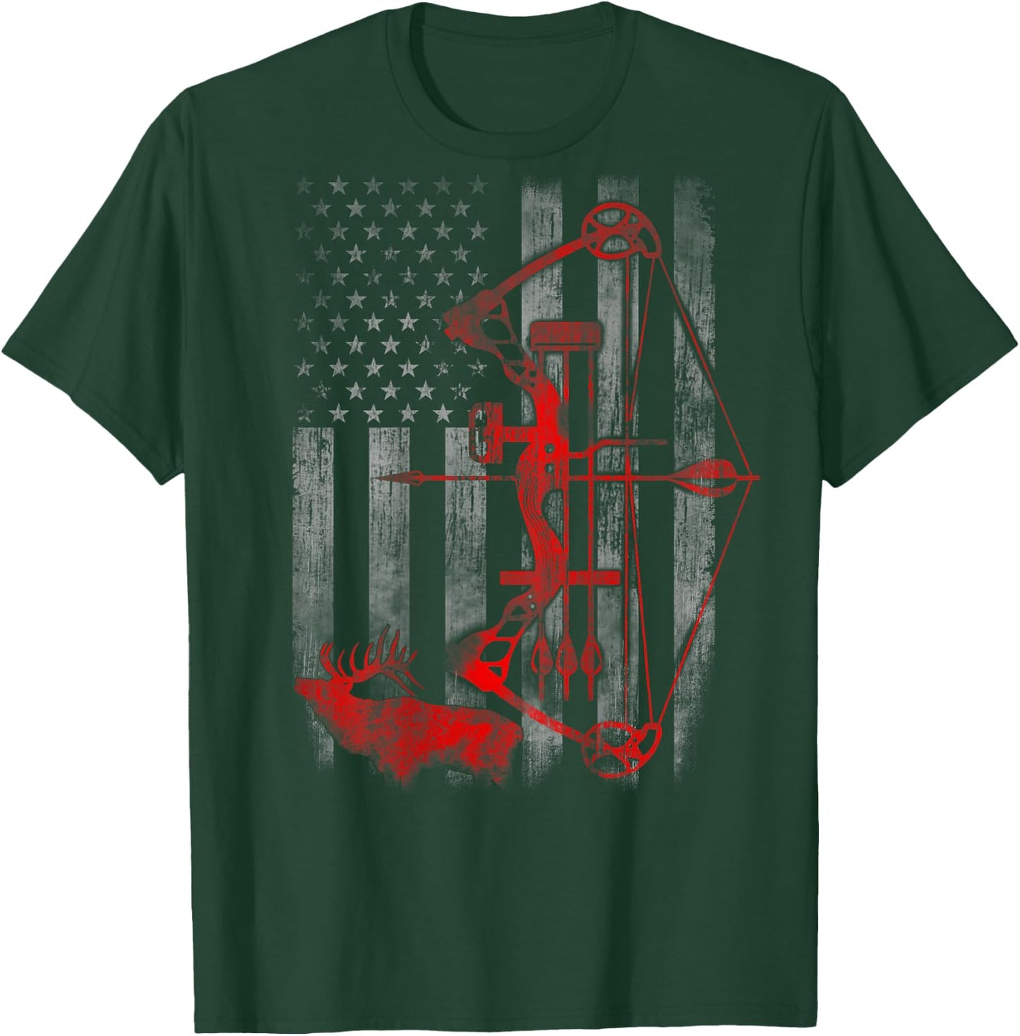 Bow Deer hunting flag Archery T-Shirt - T-Shirt | Forest