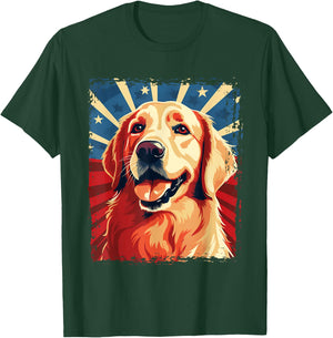 Golden Retriever for Kid Boys Girls Funny USA Dog T-Shirt - T-Shirt | Forest