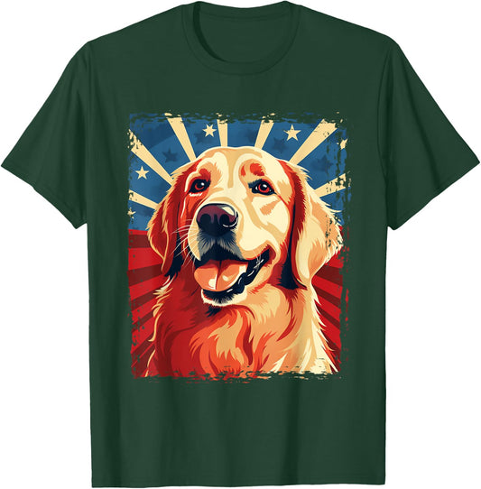 Golden Retriever for Kid Boys Girls Funny USA Dog T-Shirt - T-Shirt | Forest