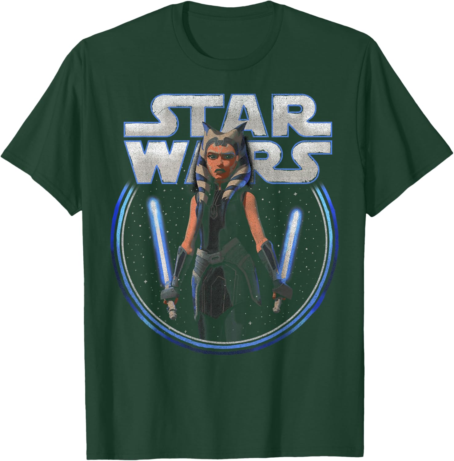 Star Wars: The Clone Wars Ahsoka Dual Wield Portrait T-Shirt - T-Shirt | Forest