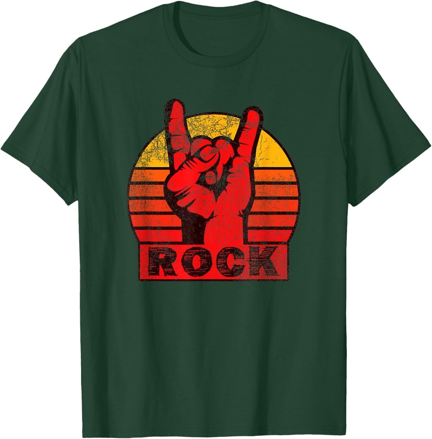Shirt with red, rocker hand, lettering Rock T-Shirt - T-Shirt | Forest