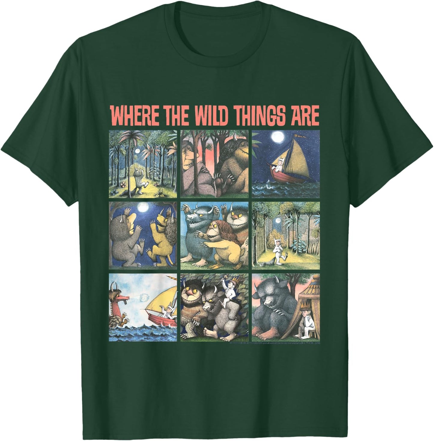 Kids Where The Wild Things are Story Panels T-Shirt - T-Shirt | Forest
