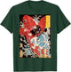 Japanese Retro Vintage Artwork Samurai on The Koi Fish T-Shirt - T-Shirt | Forest