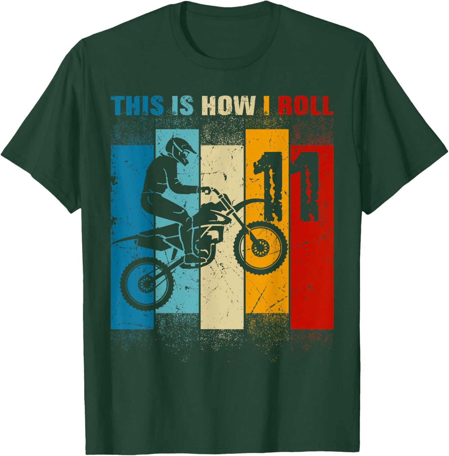 11 Year Old Birthday Boy Motocross 11thB-Day Dirt Bike T-Shirt - T-Shirt | Forest