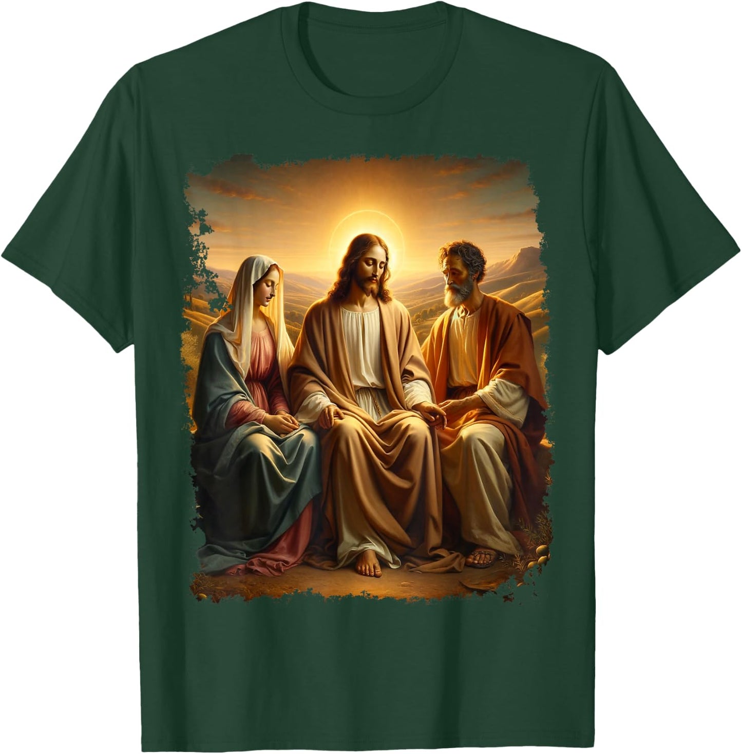 Jesus Christ Mary Joseph Christian T-Shirt - T-Shirt | Forest