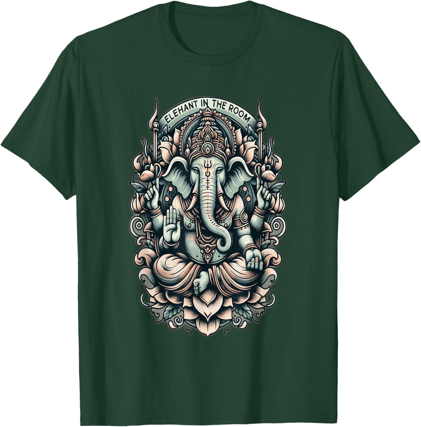 Elephant in the Room Ganesha | Spiritual Hindu Ganesh Indian T-Shirt - T-Shirt | Forest