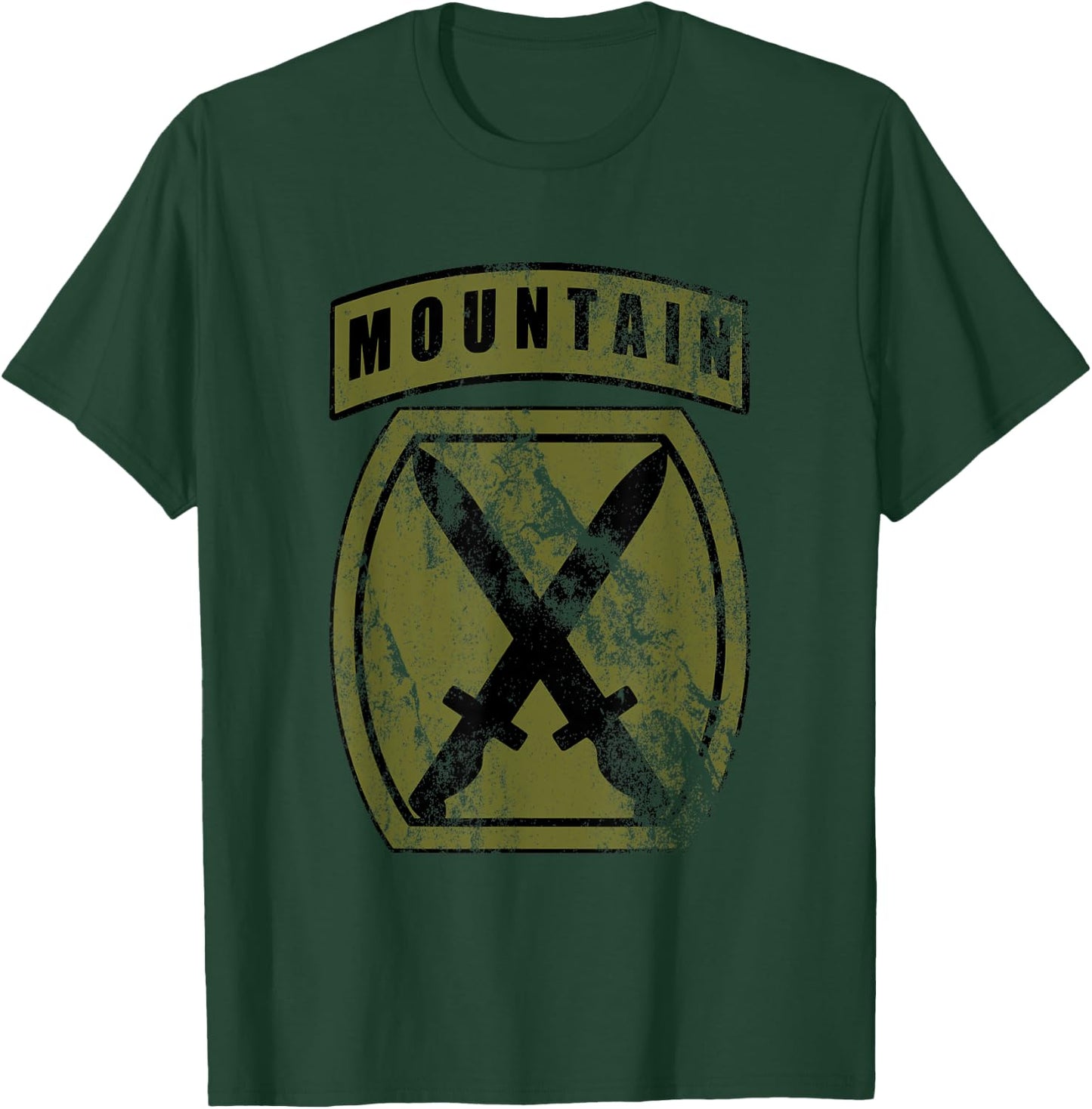10th Mountain Division Patch 10th MTN OD Green Camo vintage T-Shirt - T-Shirt | Forest