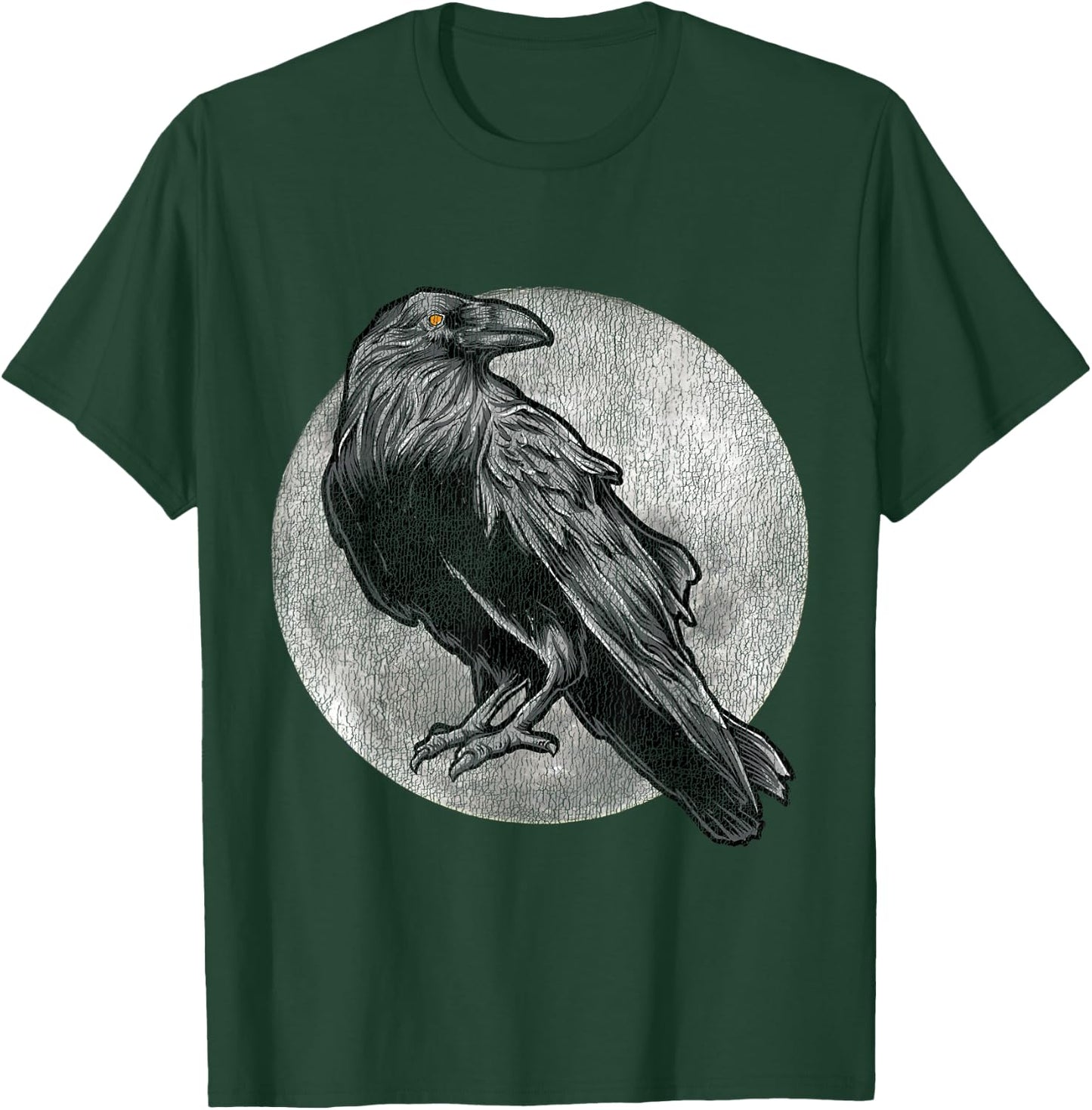 Full Moon Raven Bird Gift Scary Crow T-Shirt - T-Shirt | Forest