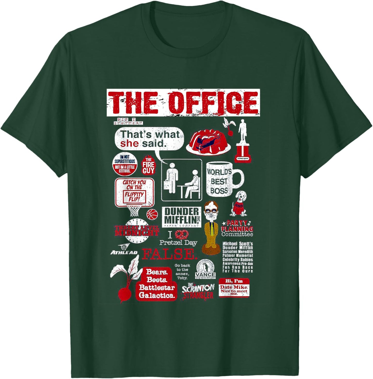 The Office Quote Mash-Up Vintage Funny T-Shirt - T-Shirt | Forest