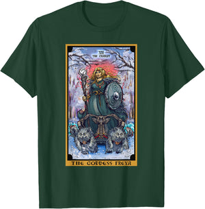 The Goddess Freyja The Chariot Tarot Card Norse Pagan Witch T-Shirt - T-Shirt | Forest