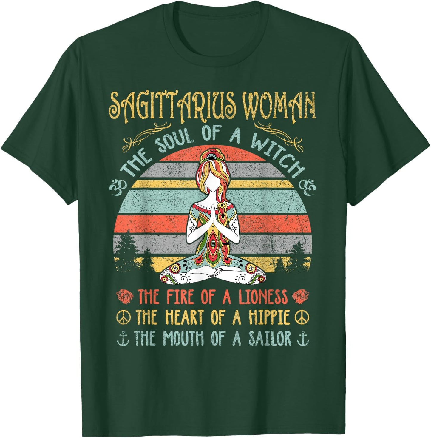 Sagittarius Woman The Soul Of A Witch Vintage Birthday T-Shirt - T-Shirt | Forest