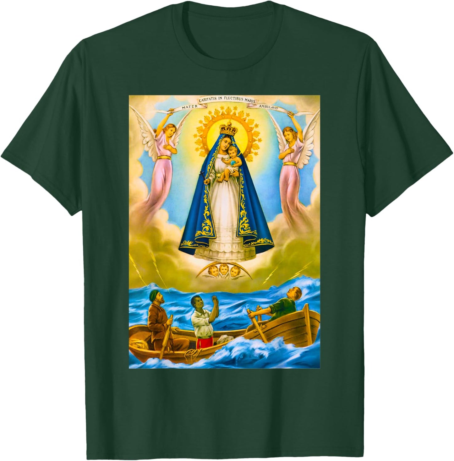 AfroCuban Religious Virgin Caridad del Cobre Cuba Santeria Oshun -Adults Black T-Shirt - T-Shirt | Forest