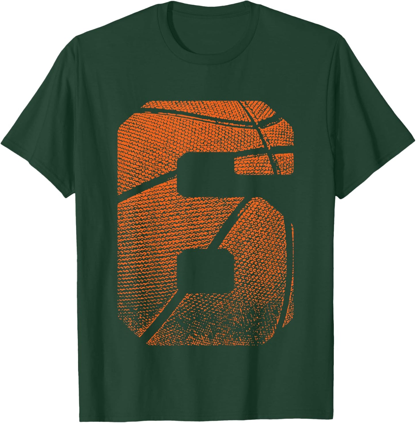 Kids 6th Birthday Boy Basketball Player Basketball 6 Years Old T-Shirt - T-Shirt | Forest