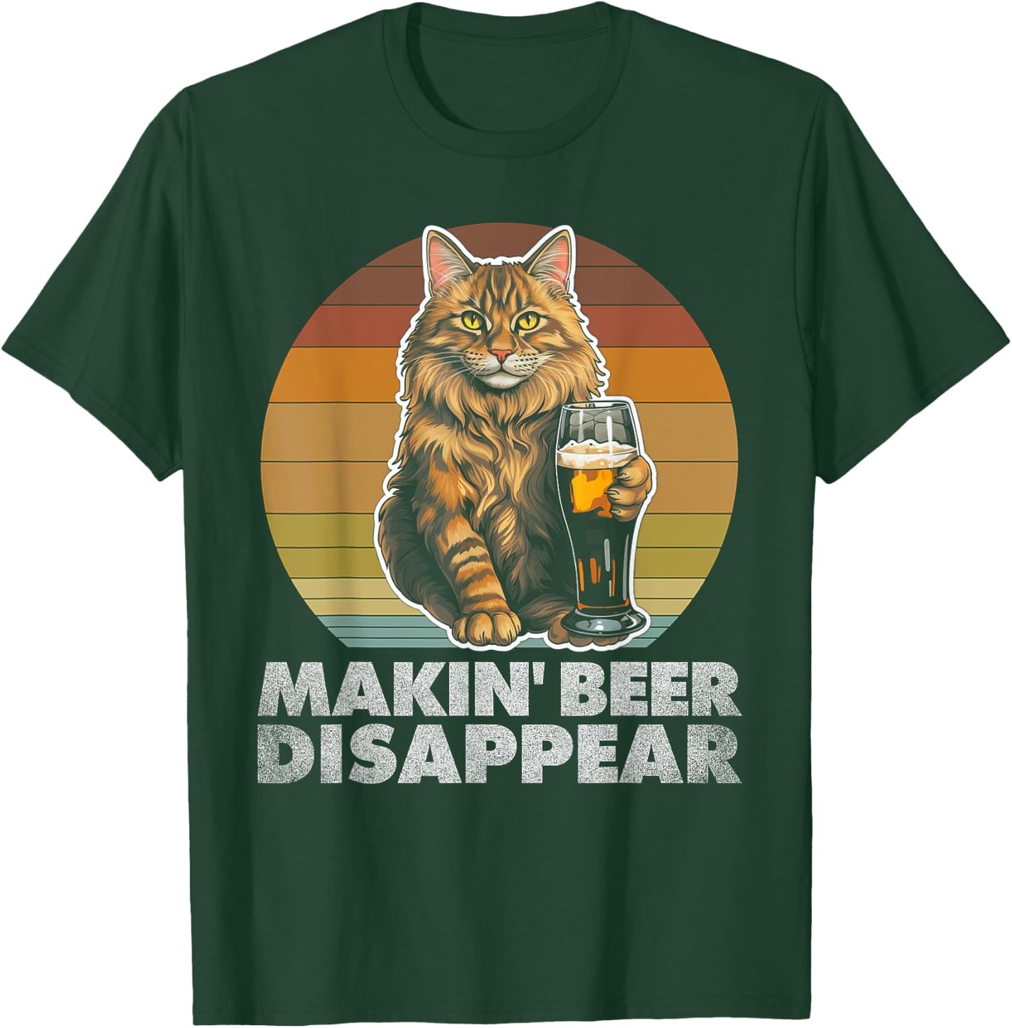 Cat Vintage Funny IPA Beer Drinking Retro Men Dad Mom Women T-Shirt - T-Shirt | Forest