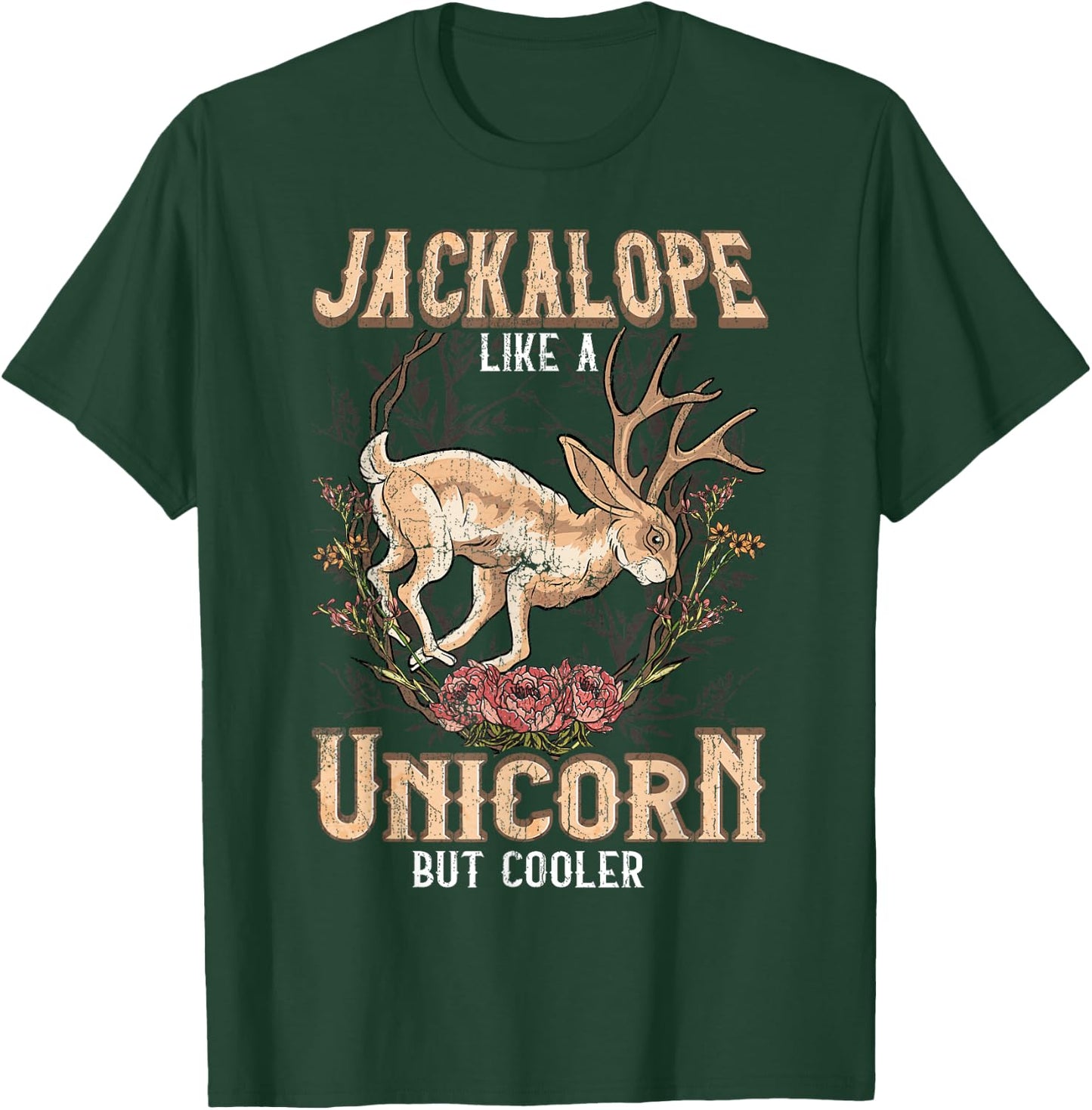 Cryptozoology Vintage Retro Spirit Jackalope Xmas Gift T-Shirt - T-Shirt | Forest