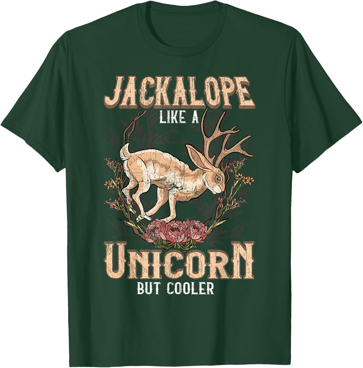 Cryptozoology Vintage Retro Spirit Jackalope Xmas Gift T-Shirt - T-Shirt | Forest
