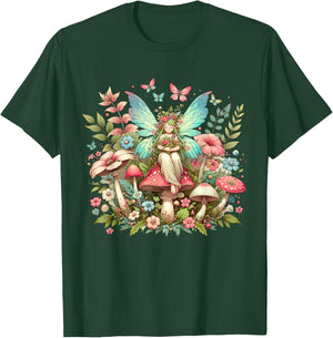Enchanted Forest Fairy Fantasy Mystical Butterfly & Floral T-Shirt - T-Shirt | Forest