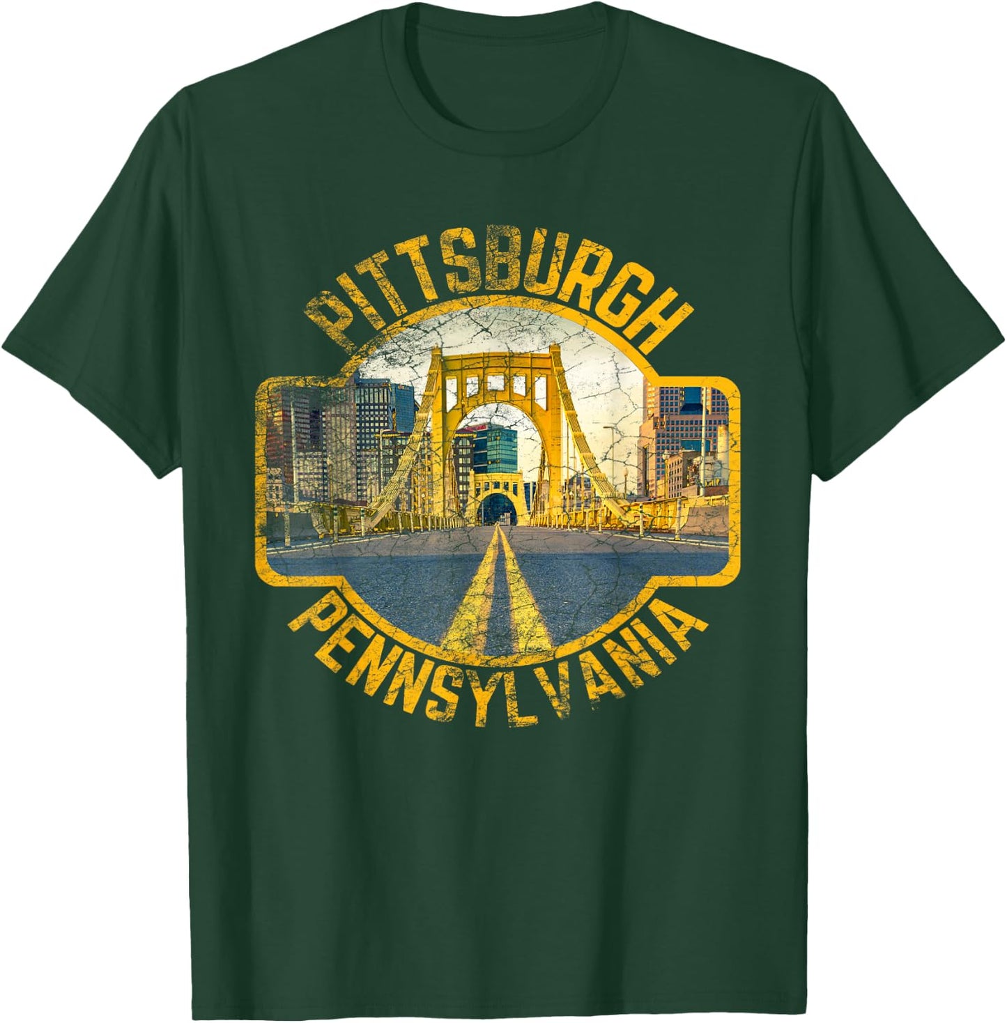 Pittsburgh Pennsylvania Steel City Skyline Photography 412 T-Shirt - T-Shirt | Forest