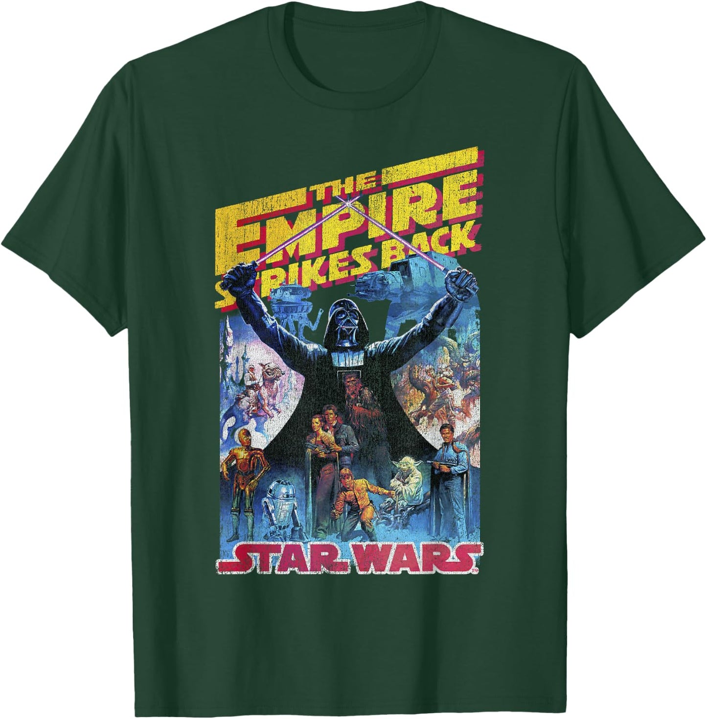 Star Wars Empire Strikes Back Retro Poster T-Shirt - T-Shirt | Forest