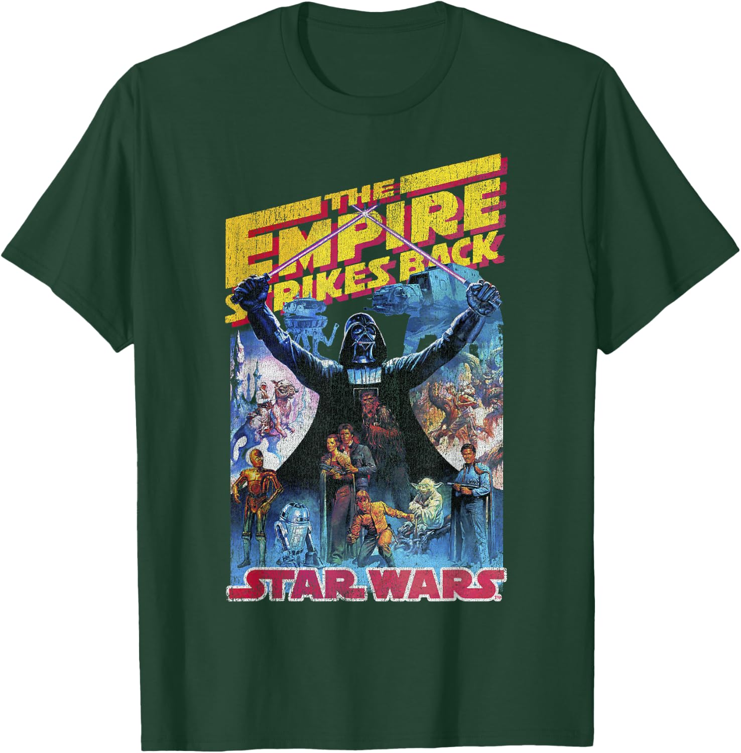 Star Wars Empire Strikes Back Retro Poster T-Shirt - T-Shirt | Forest