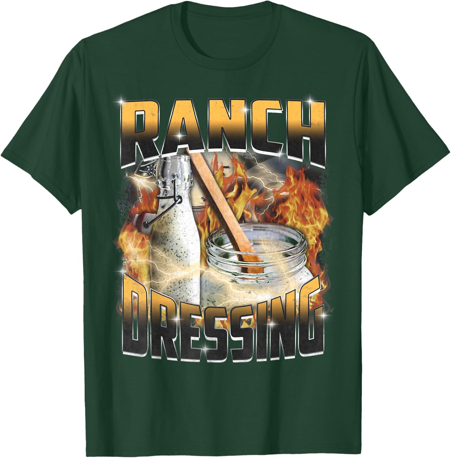 Funny Ranch Dressing Lover Bootleg Rap Aesthetic Vintage 90s T-Shirt - T-Shirt | Forest