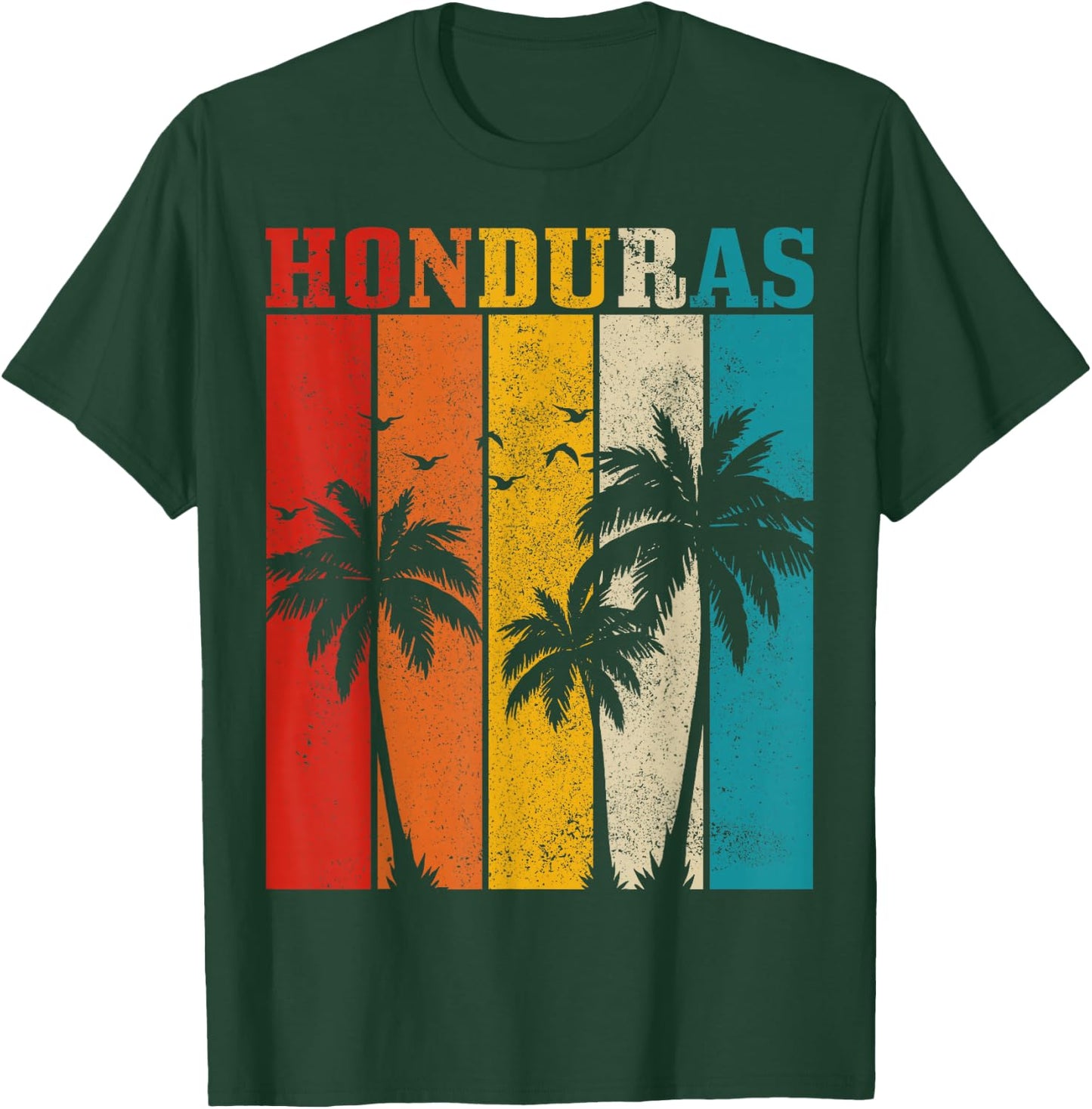 Honduras Vintage Palm Trees Surfer Souvenir T-Shirt - T-Shirt | Forest