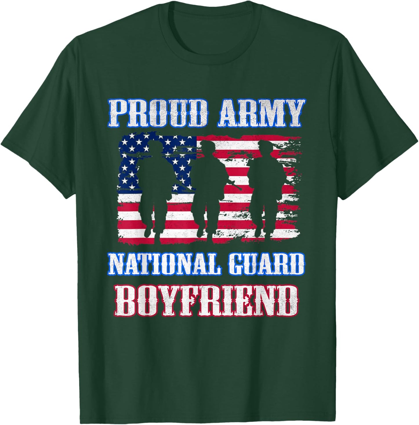 Proud Army National Guard Boyfriend Vintage Military Army T-Shirt - T-Shirt | Forest