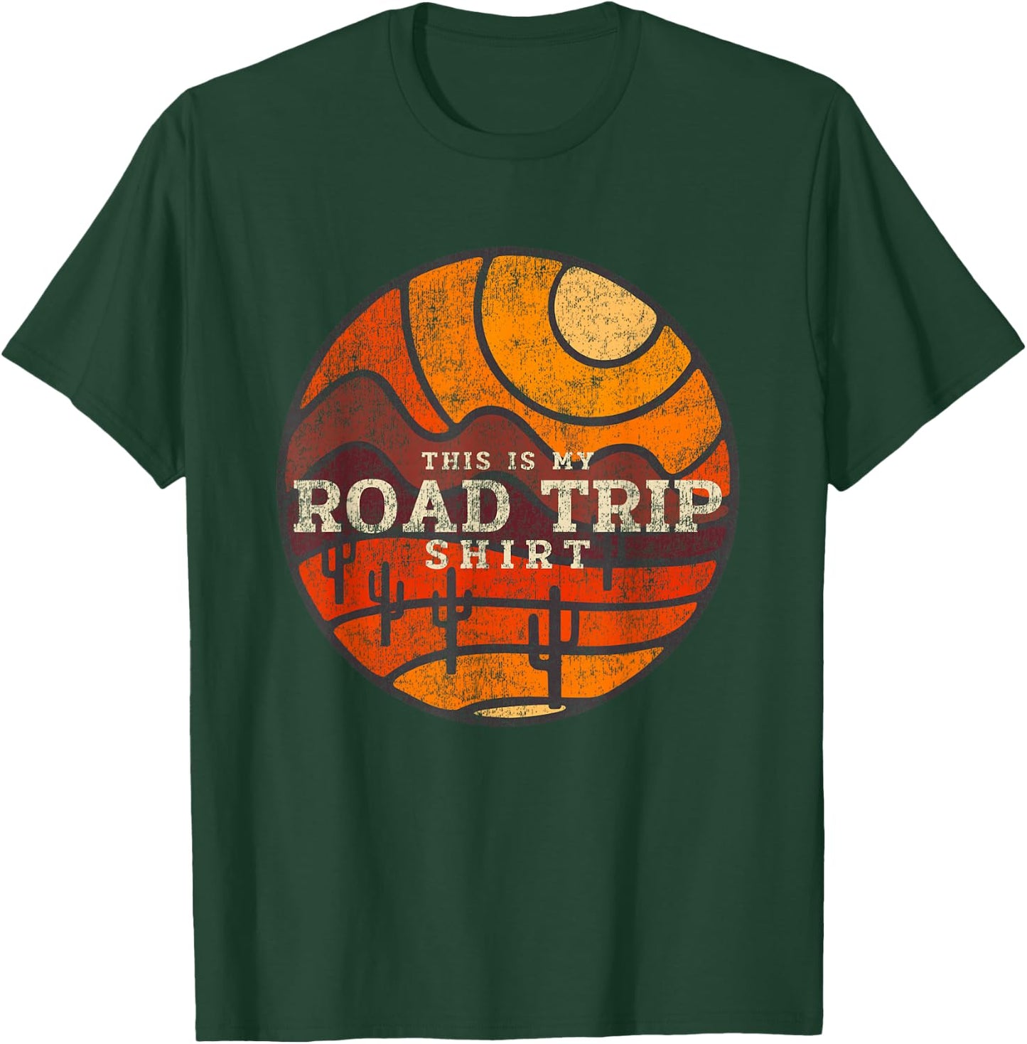This Is My Road Trip Shirt Cactus Mountain Desert Sunset Art T-Shirt - T-Shirt | Forest